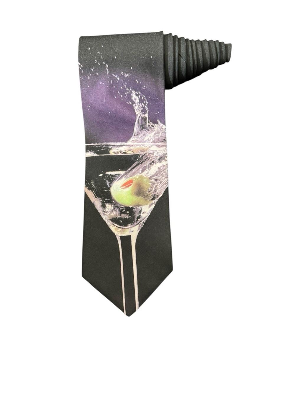Ralph Marlin Martini Glass 1997 Vintage Novelty Necktie Polyester
